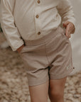 Linnen short taupe