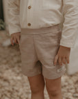 Linnen short taupe